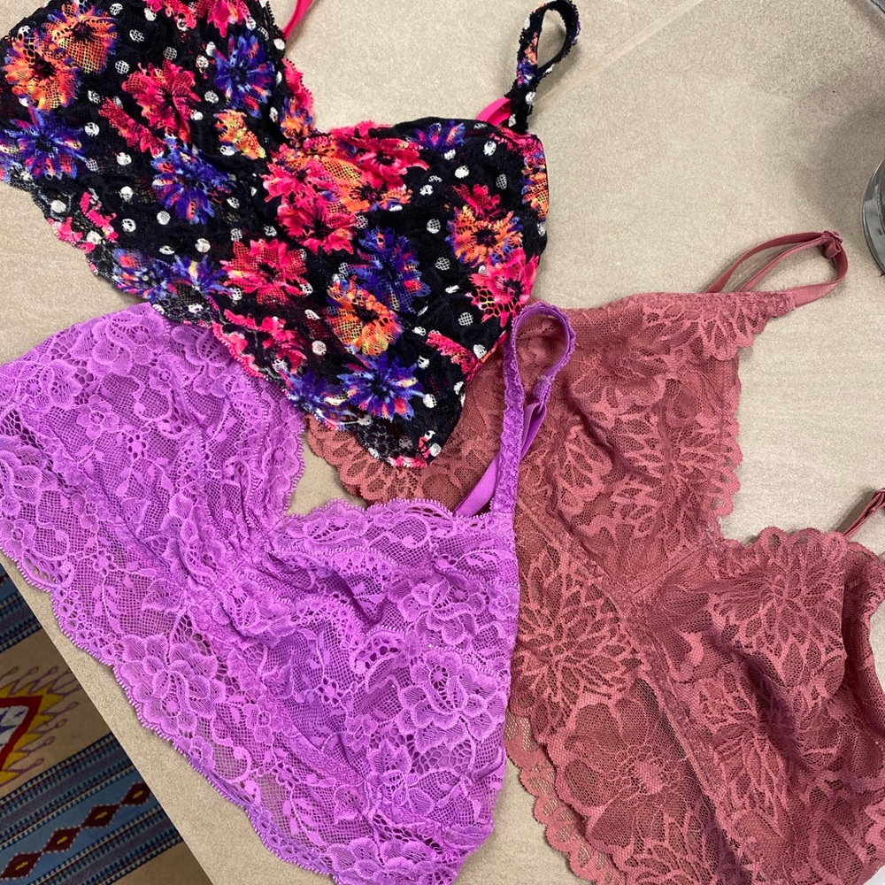 3 Victoria Secrets PINK Bralettes